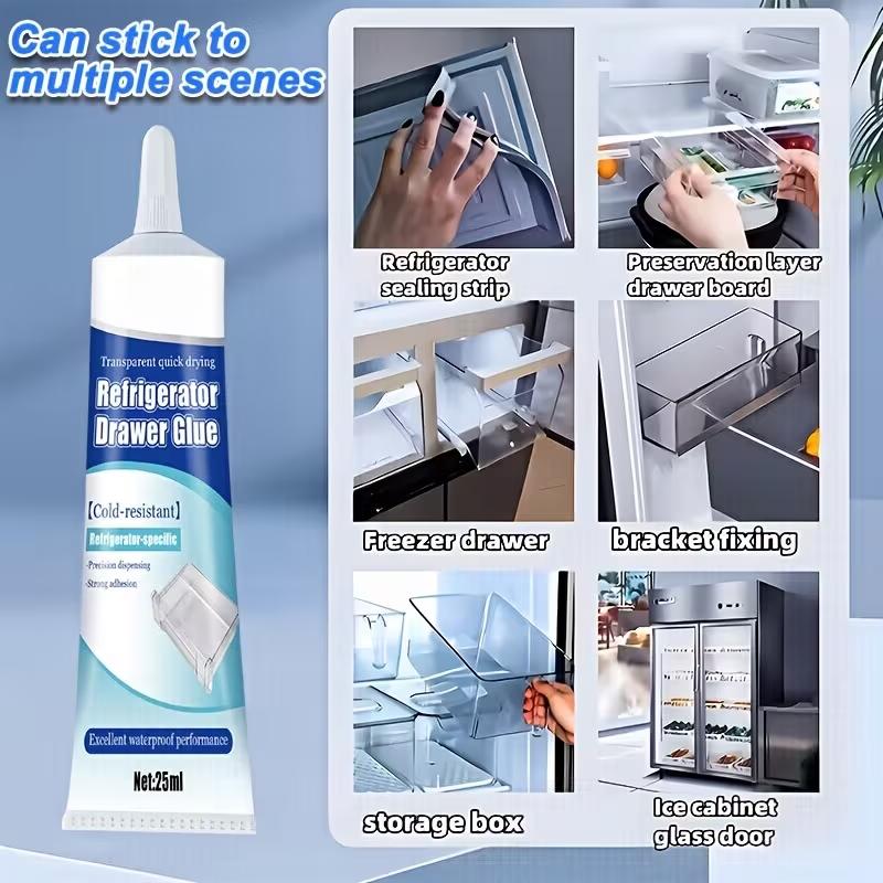 Refrigerator Drawer Glue Cold Resistant Adhesive For Fridge Plastic Tray Seal Strip Inner Wall Freezer Box Repair And Household Use
