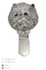West Highland White Terrier, Westie, Westy – Brooch with a clip, holder for a start number – Design 01 | Art-Dog
