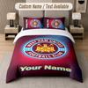 Custom Bedding Set West Ham United FC Pattern, Print Name Text 1 Duvet Cover plus 2 Pillowcases Home Textile
