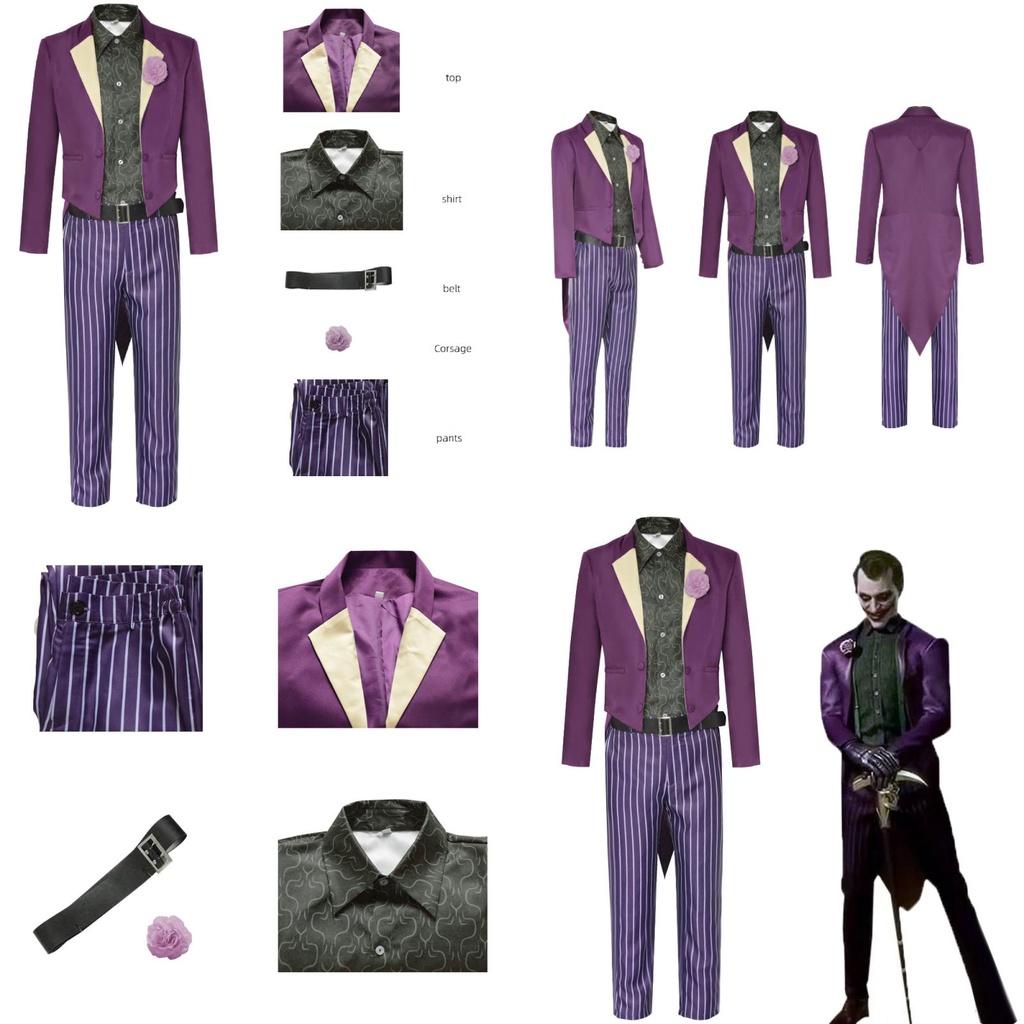 High-quality Polyester Mortal Kombat 11 Joker Cosplay Outfit Full Set For Comic Con And Costume Parties
