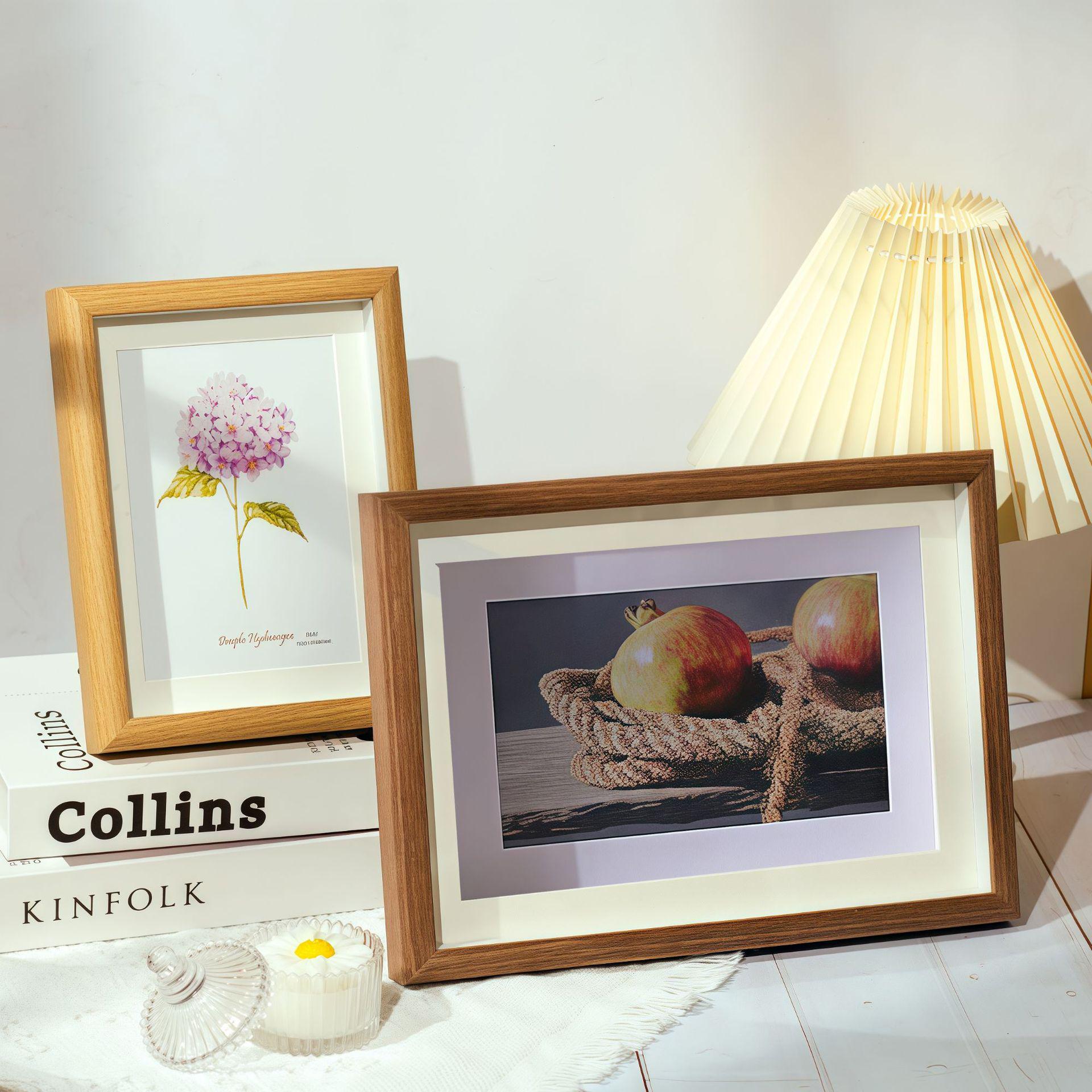 6-Inch A4 Wooden Hollow Photo Frame for Honor Certificates and Awards Three-dimensional coffee color