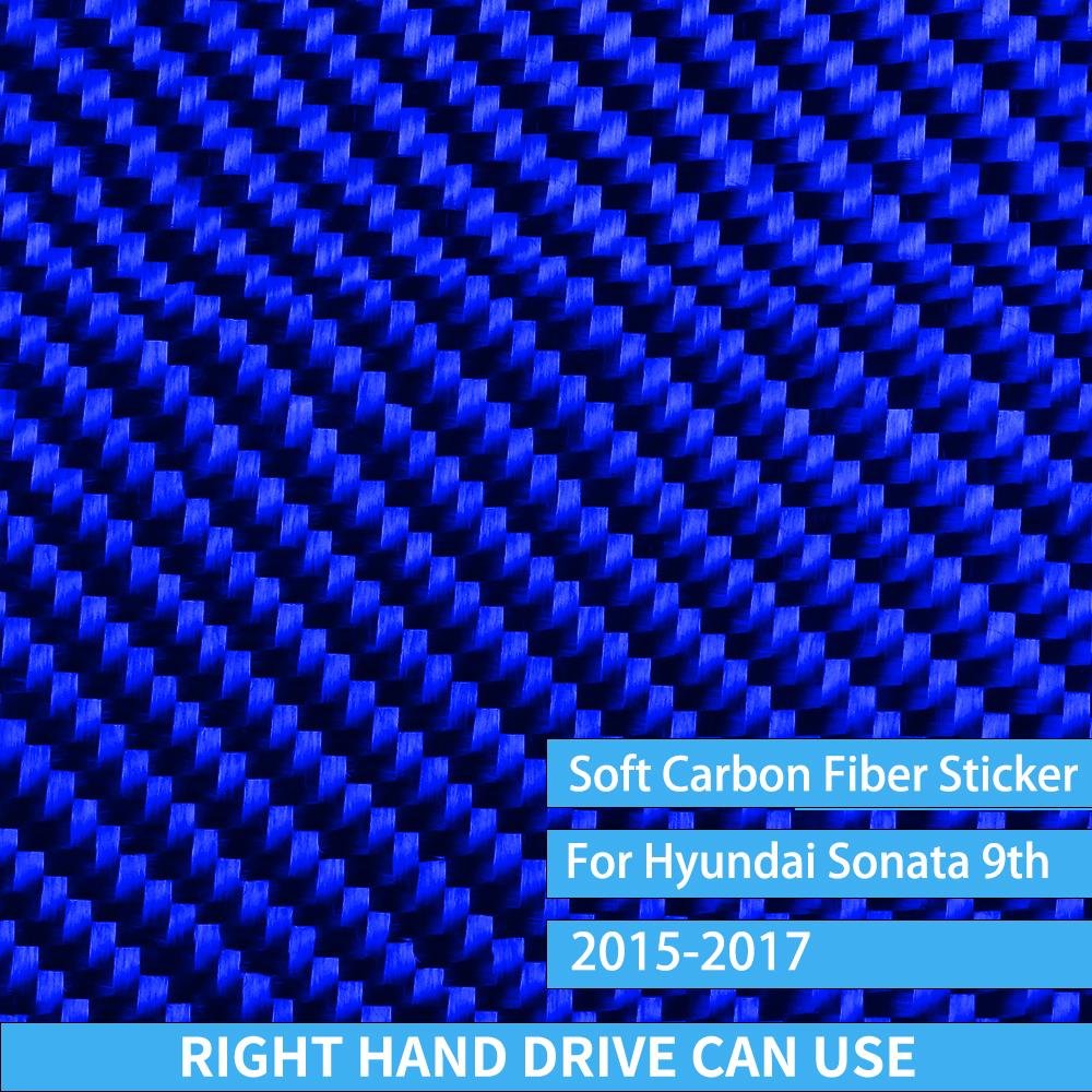 For Hyundai Sonata 9 2015 2016 2017 Glove Box Handle Real Carbon Fiber Sticker Car Interior Accessories