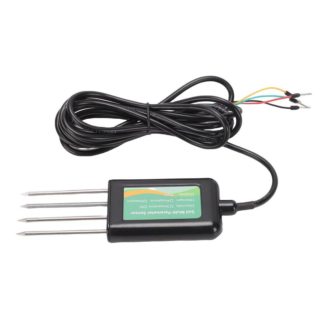 8 in 1 Soil Tester IP68 Water Proof Soil Temperature Humidity EC PH NPK Salinity Sensor with Stainless Steel Probes for Greenhouse Breeding Soil