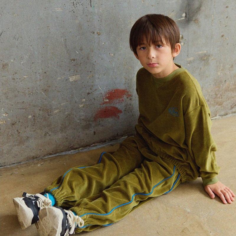  Olivan  Embroidered Piping Top And Bottom  Green 