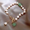 Exquisite Green Color Beads Pearl Pendant Bracelet For Women Crystal Chain Bracelets Bangles 2023 Trend Custom Jewelry