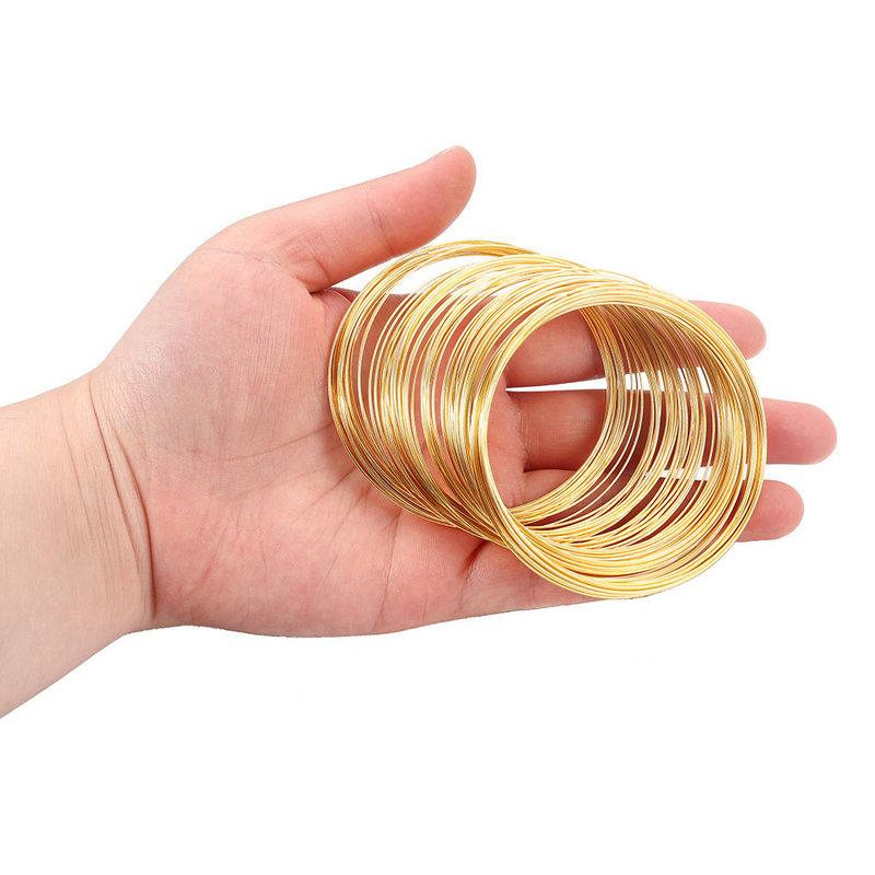 100 Loops Jewelry Memory Wire Beading Wire for Necklace Bracelet Earring Craft Making Supplies 0.6mm Stainless steel Metal Coil