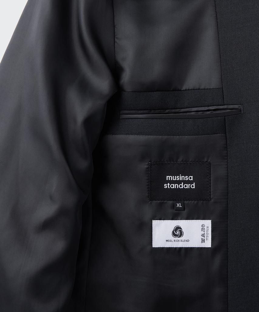 Musinsa Standard Wool Blend Relaxed Basic Blazer [Charcoal Grey]