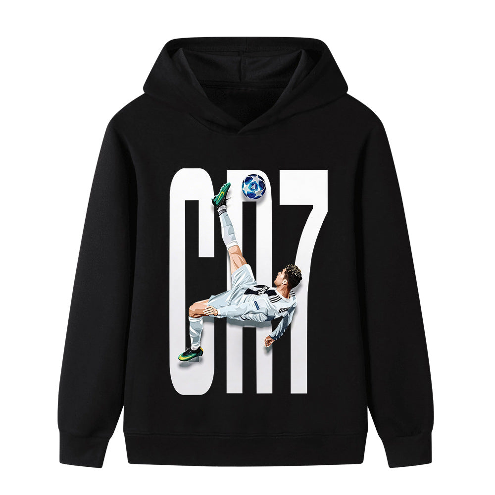 2026Spring Autumn Casual Children's Hoodie Sports Sweatshirt for Boys and Girls Ronaldo Printed 2-14 Years Fashion Kids Pullover Top