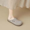 Thick-soled retro one-pedal outer wear bag head half slippers women's soft bottom