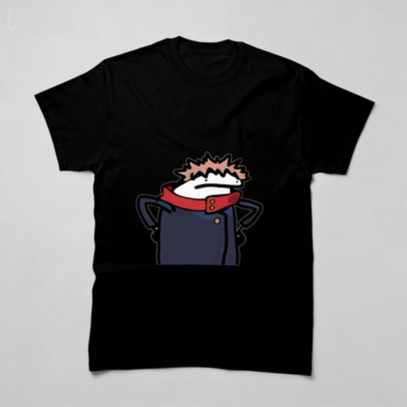 

2026 Summer New100purecottonJujutsu Kaisen Meme Anime Character Pattern Leisure Stretch Fabric Short SleeveTshirt Round Shirt... 5XL різнокольоровий