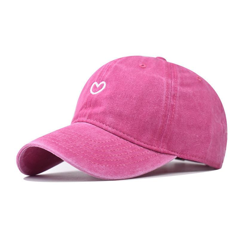 Cute Love Heart Embroidery Baseball Cap Unisex Adjustable Sunshade Windproof Hat