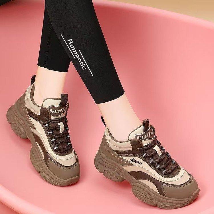 Internet Celebrities Popular Thick-soled Dad Shoes Children 2025 Spring New Popular Versatile Feet Small Women's Sports and Leisure Shoes