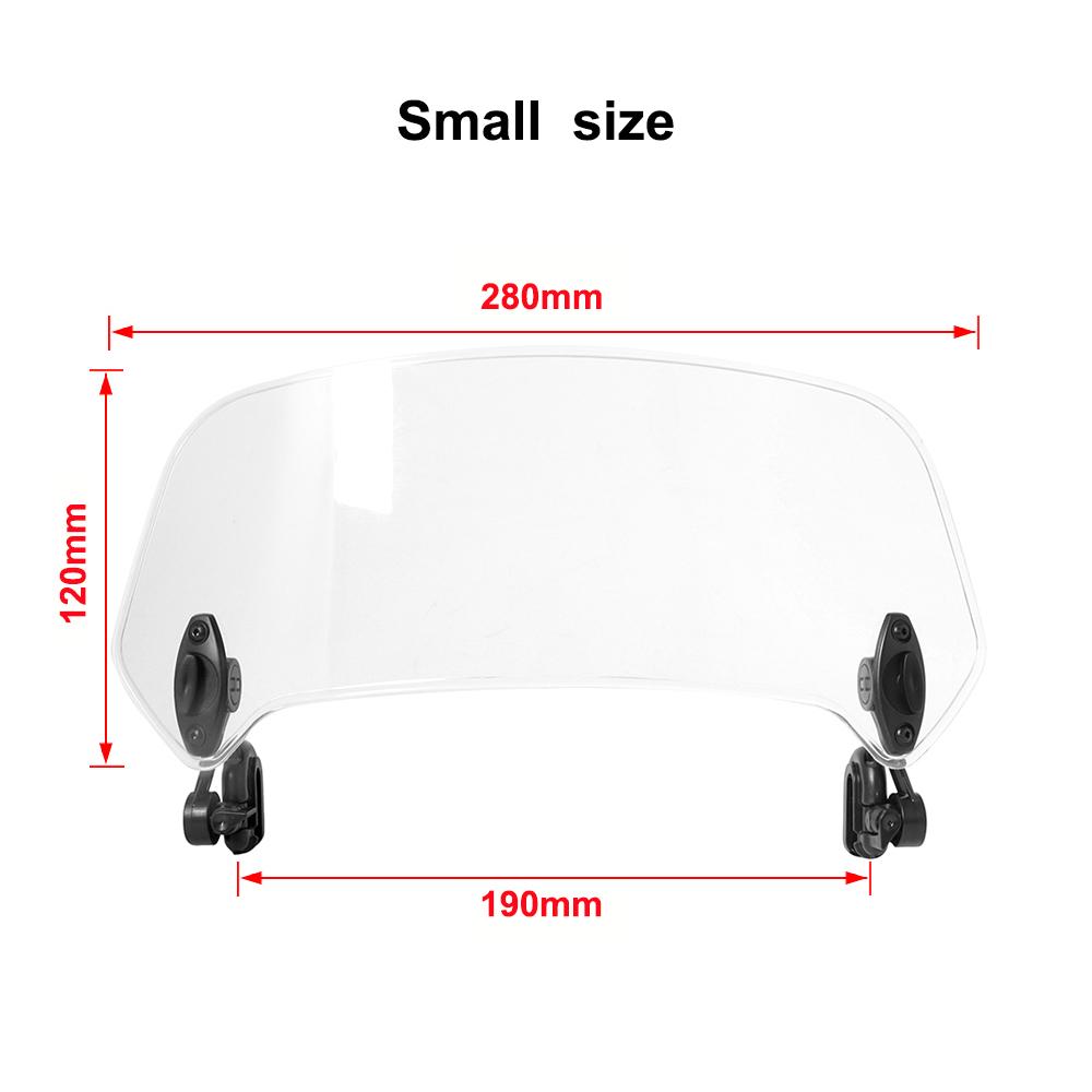 Universal Motorcycle Windshield Extension Adjustable Spoiler Clamp-On Windscreen Deflector Suitable For All Motorcycle Models