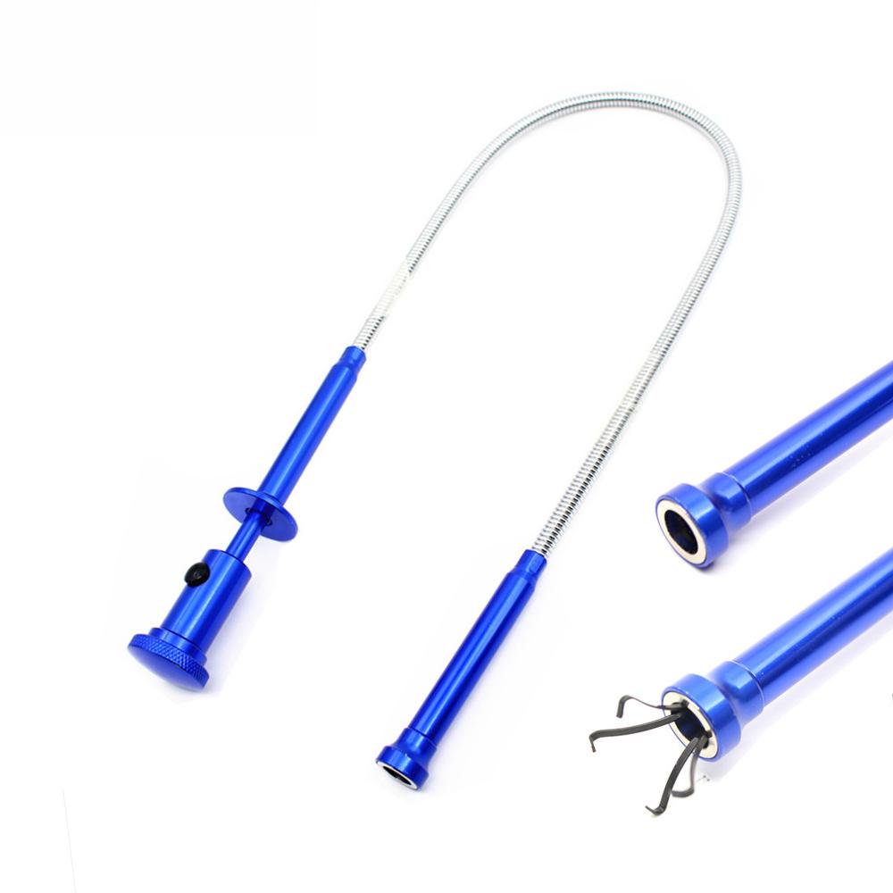 Telescopic Magnetic Grip Rubber Handle Pick Up Screw Tool Pen Stick w//LED Light