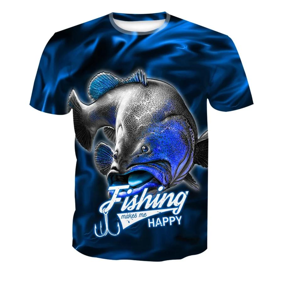 Funny Fishing T-Shirts Outdoor Hunting 3D Print Men's Women Casual Short Sleeve Oversized T Shirt Top Harajuku Tees Man Clothing