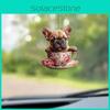Unique Acrylic Dog Tea Cup Car Charm Decorative Pendant For Stylish Vehicle Interiors