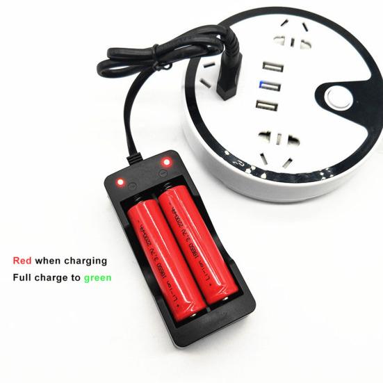 US/EU Plug Double Slots 18650 Lithium Battery Charger Adapter with LED Indicator