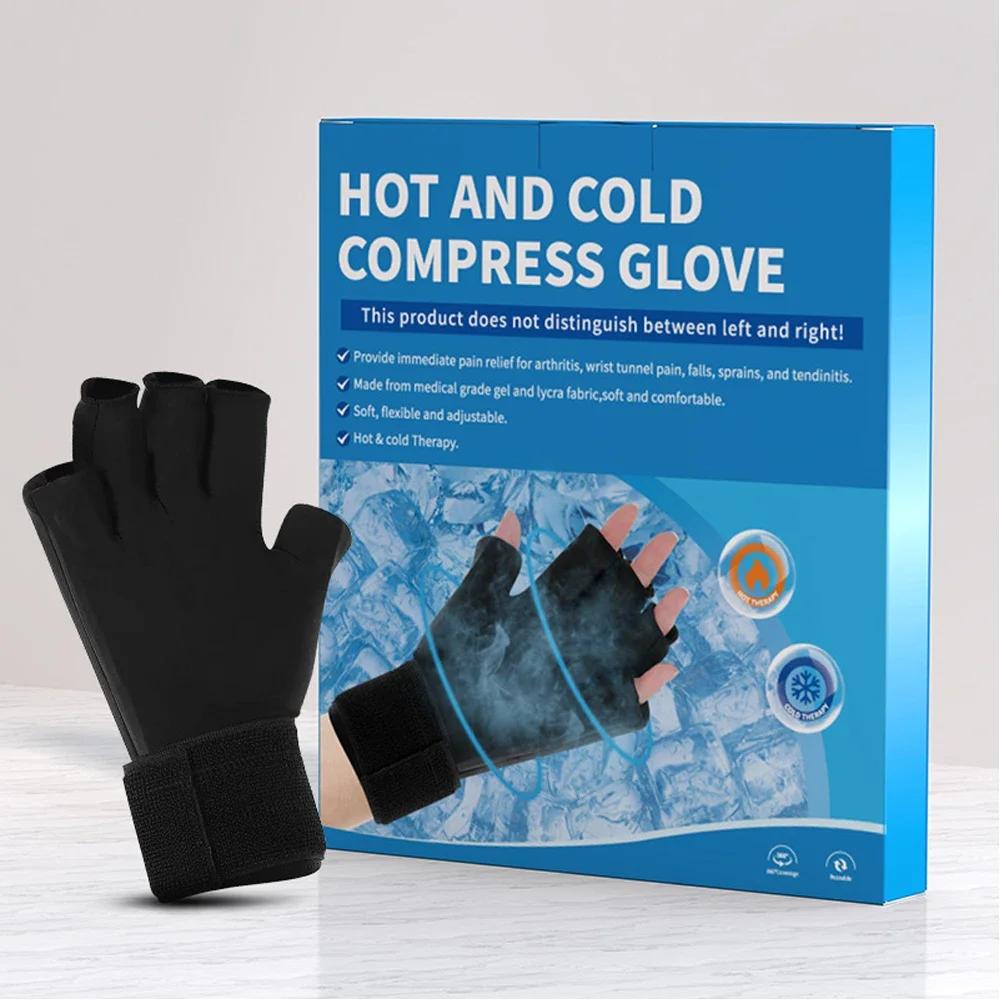 Upgraded Hand Ice Pack Glove for Injuries Wrist Ice Pack Wrap for Carpal Tunnel Relief 360°Hot & Cold Therapy Pack for Hand