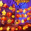LED Maple Leaf Pumpkin Lantern Halloween Decorations for Window, Bar, Party Scene, and Atmosphere Lighting