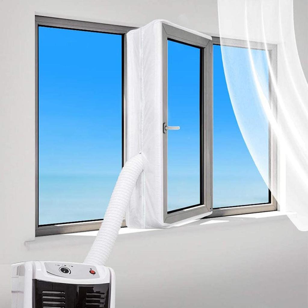 Tragbarer Klimaanlagen-Fensterdichtungssatz für mobile Klimaanlagen, Fensterlüftungsdichtung mit Reißverschluss, Isolierzubehör, Stoppt Luftaustausch für Zuhause, Büro