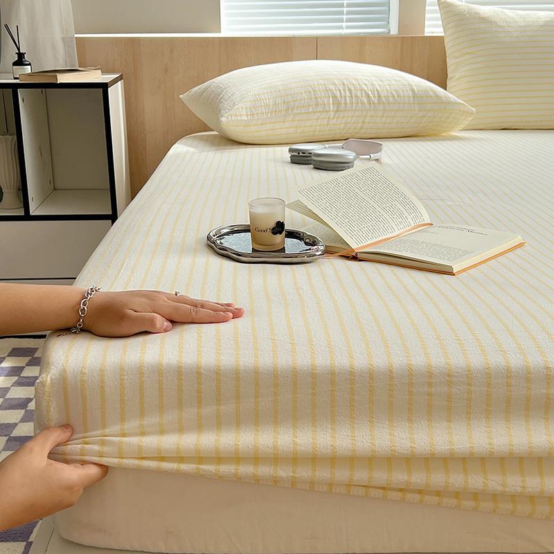 1PCS Sheet Pastoral Flower Fitted Sheet Non Slip Bedspread Washable Cotton With Elastic Band Mattress Cover (no Pillowcase)