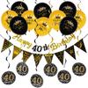 Rose Gold Black 16th Birthday Banner & Balloon Set