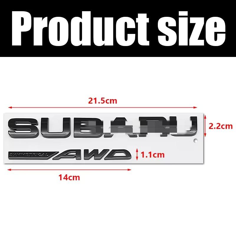 ABS Car Stickers Letter Emblem for B-R-Z SYMMETRICAL AWD WRX F-orester XV O-utback Impreza STI L-egacy Trunk Badge Decoration