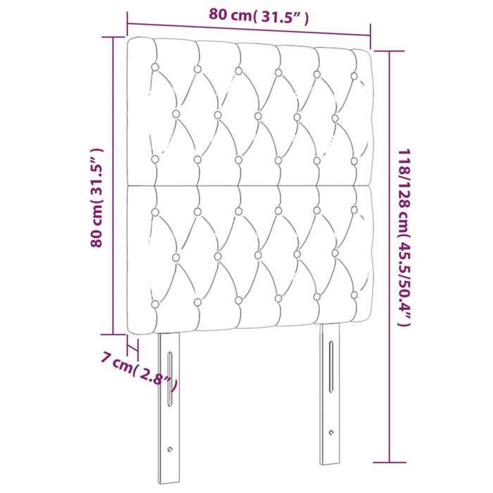 VidaXL Tête de Lit à LED Meuble de Chambre à Coucher Accessoire de Lit Simple Tête de Cadre de Lit Intérieur Gris Foncé 3122791