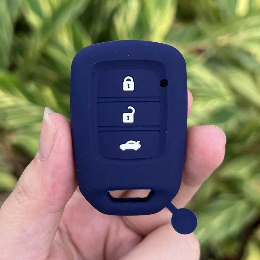 3button Silicone Car Key Fob Cap Cover Protect Skin Case Rubber Shell Hood Set for HONDA Jazz Civic Jade Vezel City Fit HR-V HRV