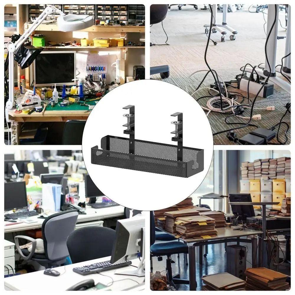 Clamp Cable Management Minimalist Socket Basket Tidy Cord Holder  Under Desk