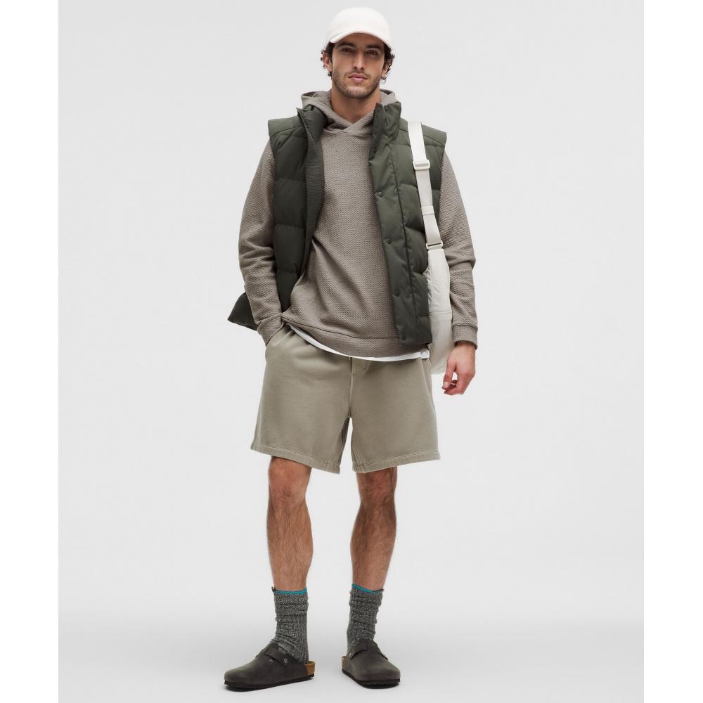 Lululemon Textured Double Knit Cotton Hoodie Heathered Rover Black