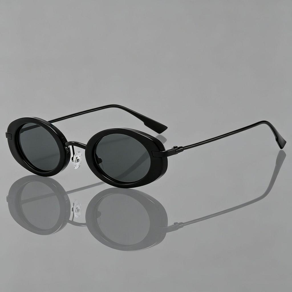 Occhiali da Sole Ovali Retro Transfrontalieri: Stile Europeo & Americano Telaio in Metallo alla Moda Sfilata di Moda 89261