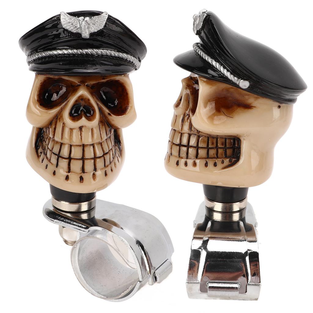 Skull Shape Stee  Wheel   3cm Diameter Metal Resin Turn Knob   for Cars Trucks Tractors Boats