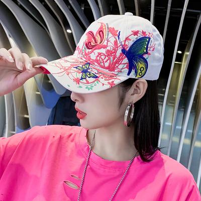 Stickerei Schmetterling Baseballkappe Für Damen Lady Weiche Baumwolle Snapback Sonnenschutzmütze Verstellbar Outdoor Sport Golf Schirmmütze