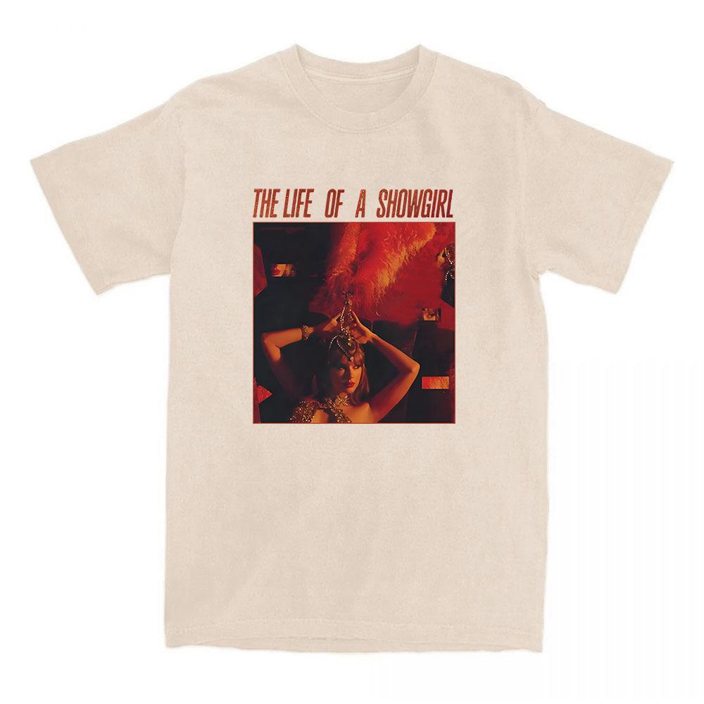 Album The Life of A Showgirl Printing T-shirt Short Sleeve Cotton O-neck Tshirts Casual Unisex Streetwear Women Men Clothing Tee