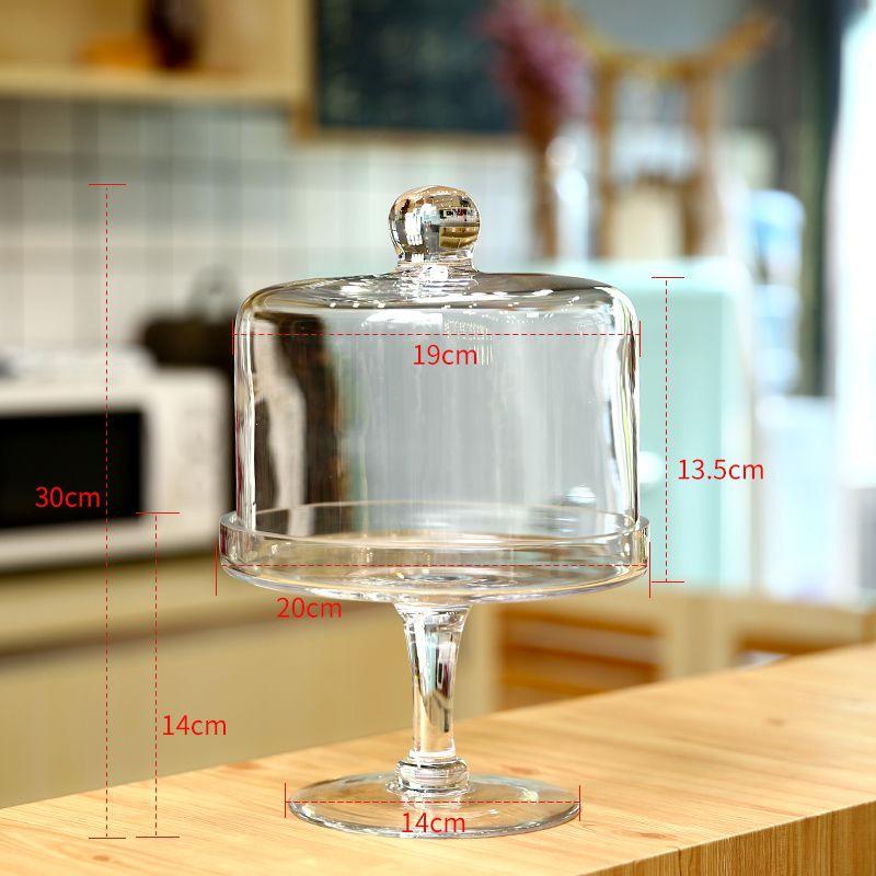 European Large Glass Cake Stand with