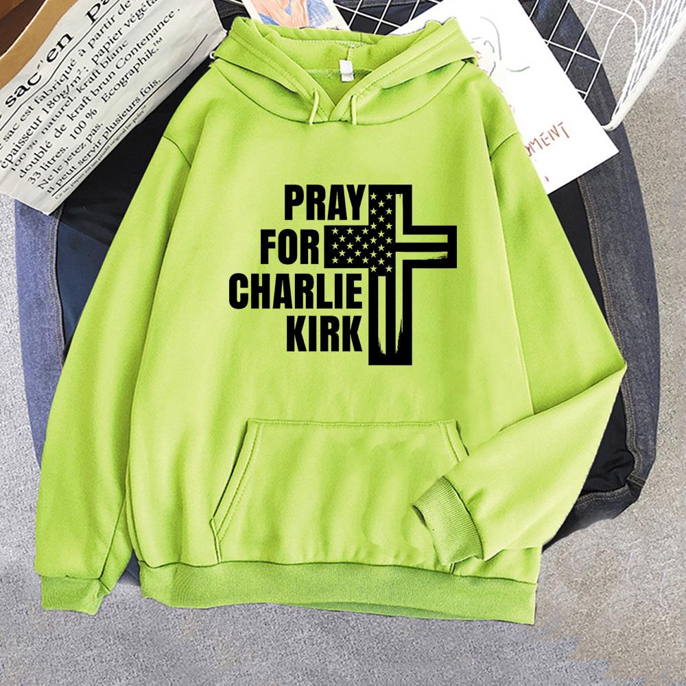 PRAYFOR Charlie Kirk Hoodies Grafikdruck Weiche Sweatshirts Langärmelige Fleece-Kleidung Harajuku Charlie Kirk Pullover