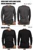 winter crew neck charcoal Extra-thick underwear, blanket-like warmth, fleece-lined, long-sleeved T-shirt (L, gray)