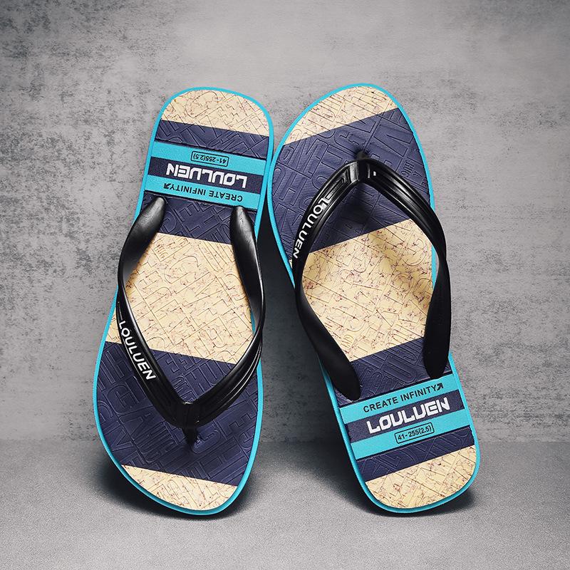 

Beach flip-flops men s summer new slippers men s casual viscose shoes sandals 40 синій