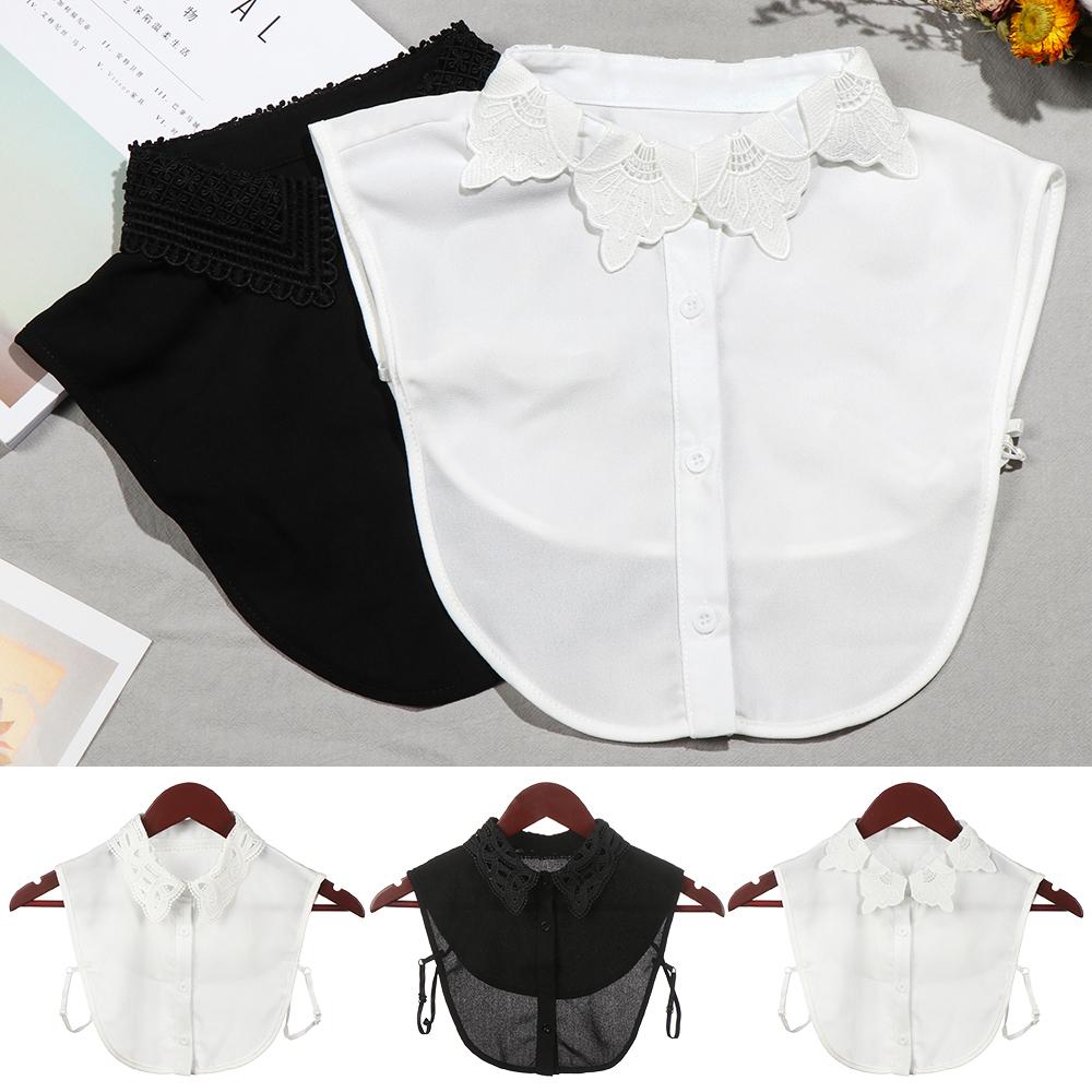 Classic Women Cotton Lace Fake Collar Vintage Detachable Clothes Accessories Lapel Blouse Top Shirt Collar False Collar DropShip
