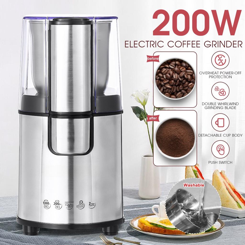 Electric Coffee Grinder Maker 220V Beans Mill Herbs Nuts Spice Grinding Milling 200W