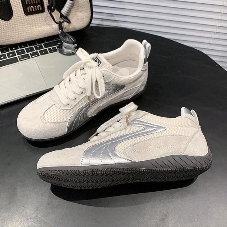 Red German training shoes women's 2025 new heightening platform sports shoes breathable mesh casual board shoes soft-soled Forrest Gump shoes