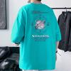Planet Mens Oversized Drop Shoulder T-Shirt 100% Cotton Streetwear Tee