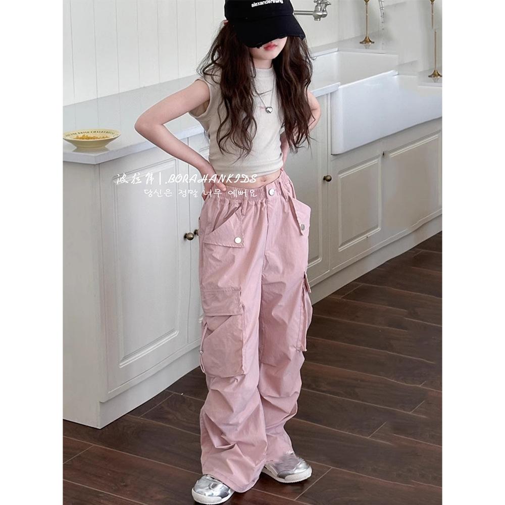 Dívčí kalhoty Jarní Dětské Hip Hop kalhoty Letní Dětské Streetwear Ležérní kalhoty Podzimní Móda Dospívající Velké Velikosti Tepláky