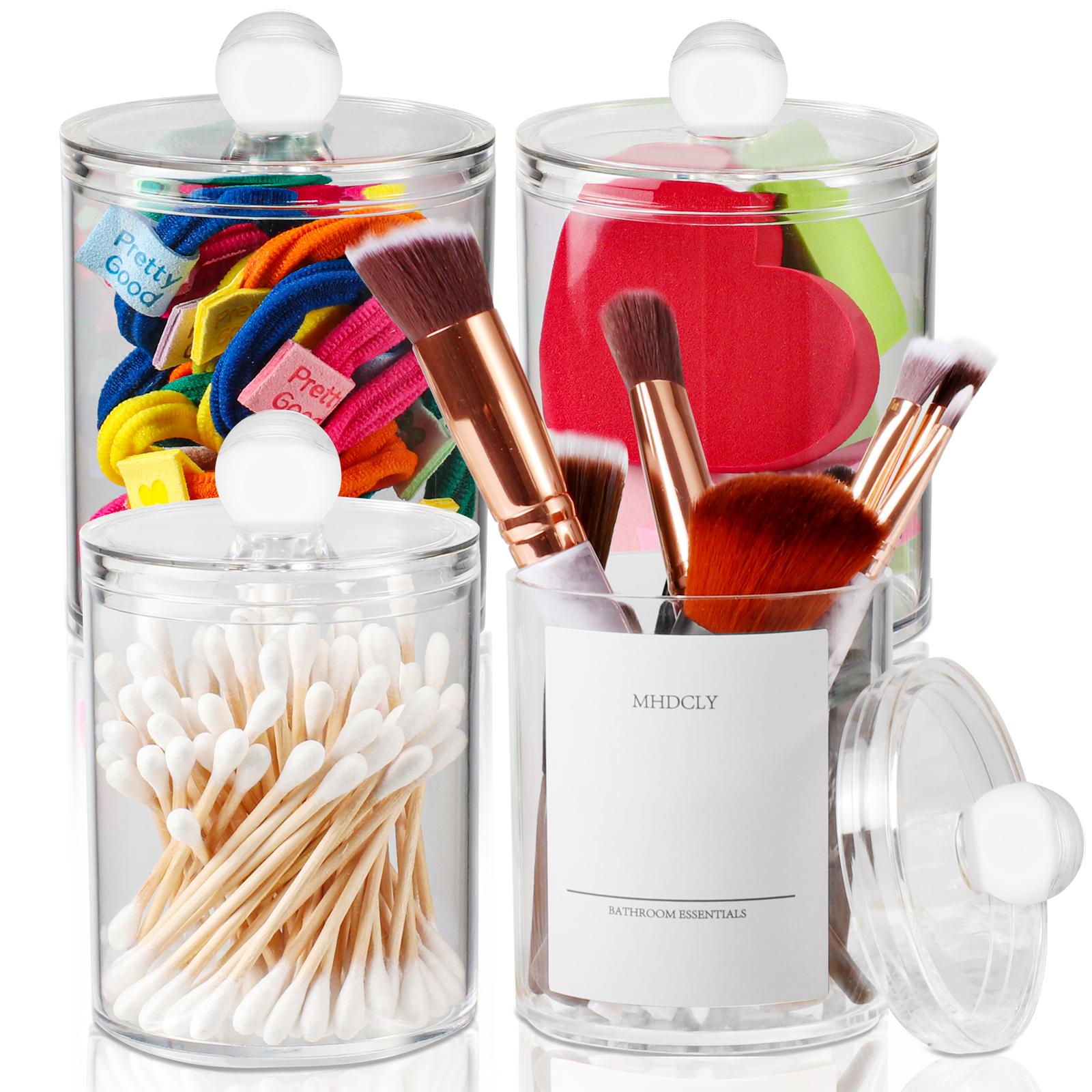 

4 шт. прозрачный контейнер для хранения ватных палочек, контейнер для хранения косметики, акриловый контейнер для хранения, контейнер для хранения ватных палочек, контейнер для хранения в спальне