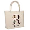Beach Bag - PLANETEE - Insulated Roselyne D'amour À La Plage - Cotton - Large Capacity - France Print
