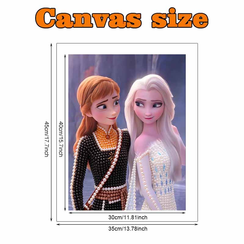 Disney Pearl Painting Frozen Anna and Elsa Sisters 5D DIY Pearl Picture Crafts for Adults/Beginners Gift Ideas Home Decor