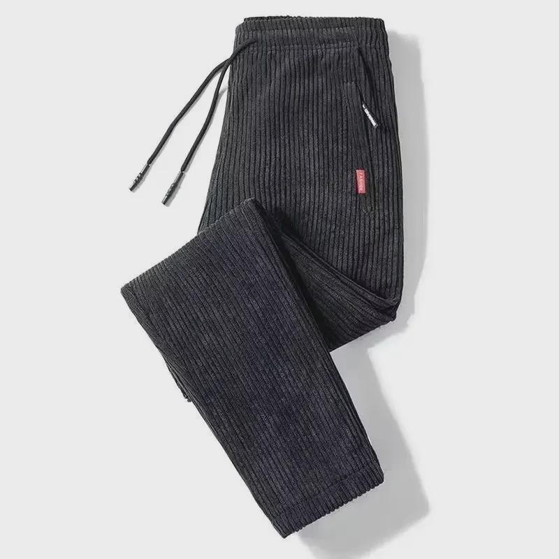 Men's Premium Corduroy Straight-Leg Trousers - Comfortable Autumn Casuals in Large Sizes