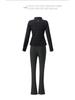 TASHI GOLF Women's Winter Warm Slimming Down Jacket & High Waist Fleece Pants Set