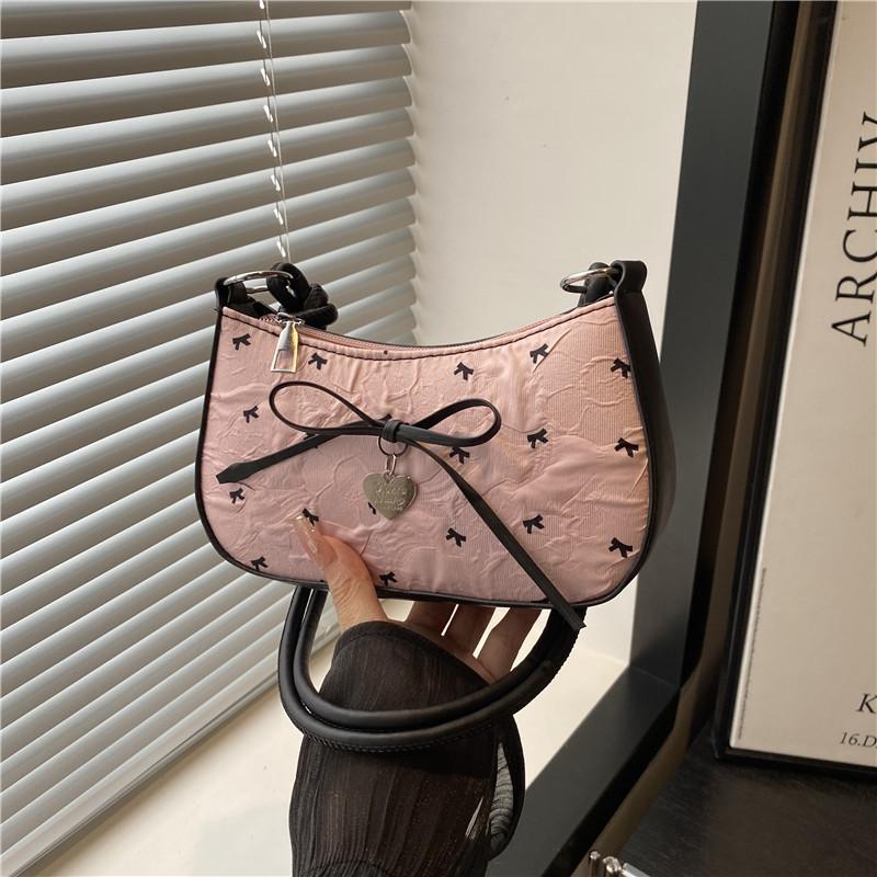 Niche design bow underarm bag women's new handbag fashion shoulder messenger bag sweet bag
